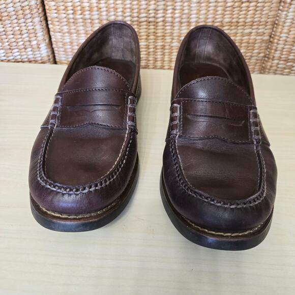 Polo Sport Ralph Lauren Mens Preppy Classic Brown Leather Penny Loafers 10.5D - Picture 4 of 12